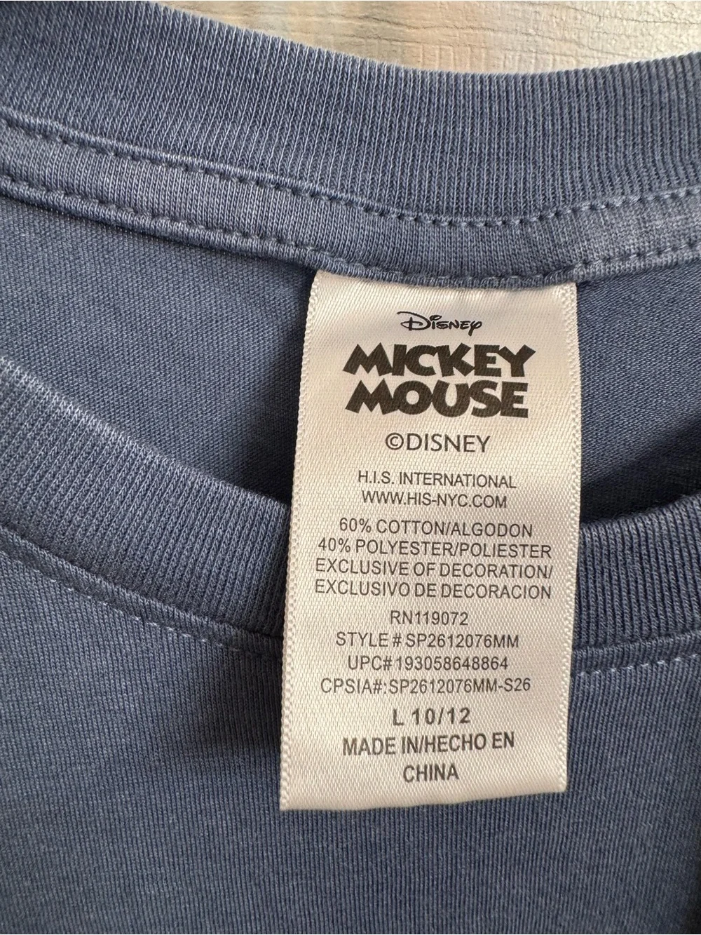Disney Mickey Mouse Boys' Blue Patriotic Graphic Tee, Size L (10/12) New